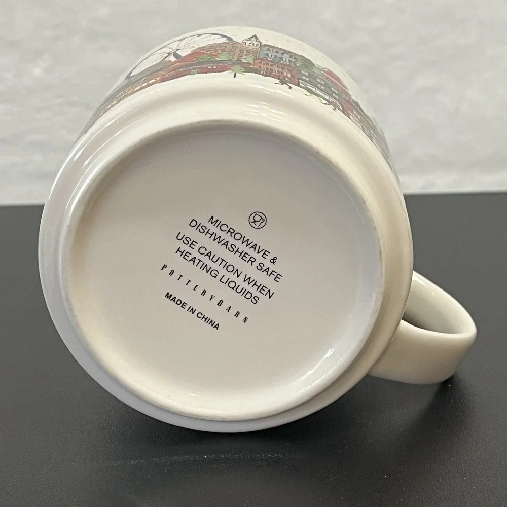 POTTERY BARN Christmas in the City Coffee Cup Mug
